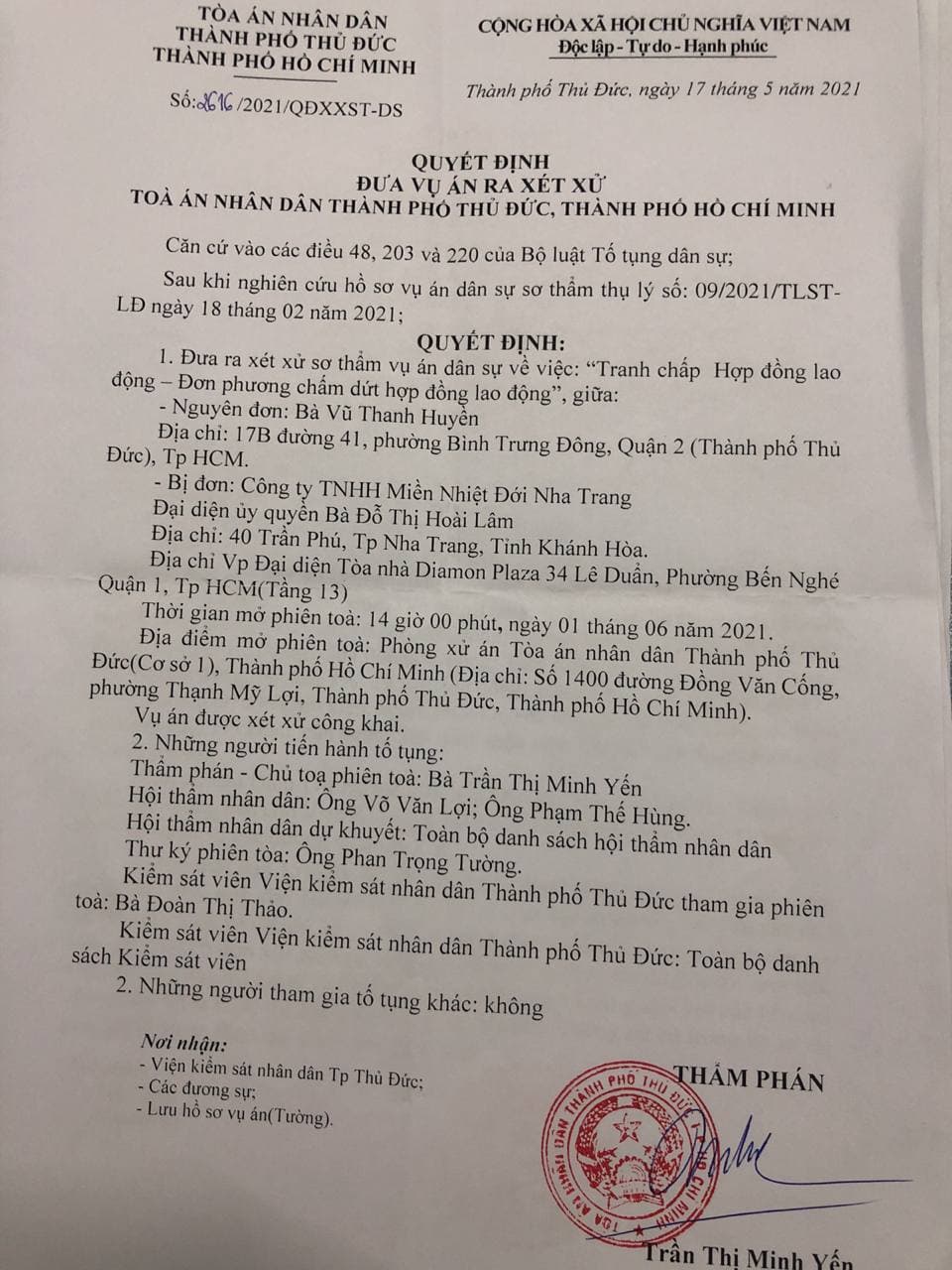 Bị sa thải sau thử việc, giám đốc nhân sự đòi bồi thường - Ảnh 1.
