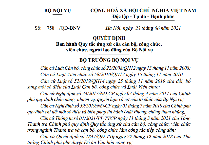 C&ocirc;ng chức, vi&ecirc;n chức Bộ Nội vụ phải mặc v&aacute;y d&agrave;i qu&aacute; đầu gối, kh&ocirc;ng xẻ t&agrave; qu&aacute; cao - Ảnh 1.