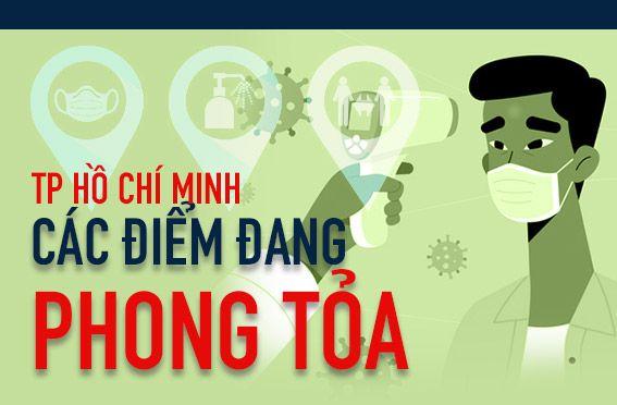 [infographic] Các điểm phong tỏa, cách ly tại TP HCM