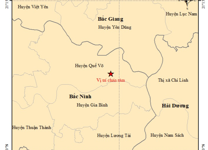 Động đất 3 độ gần Hà Nội, nhiều đồ đạc trong nhà rung lắc
