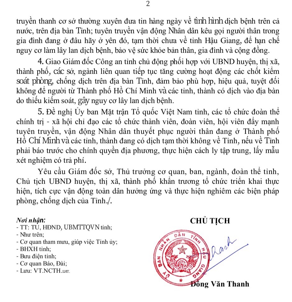 T&acirc;n B&iacute; thư Hậu Giang kiểm tra thực tế, 7 địa phương khẩn trương dập dịch Covid-19 - Ảnh 4.