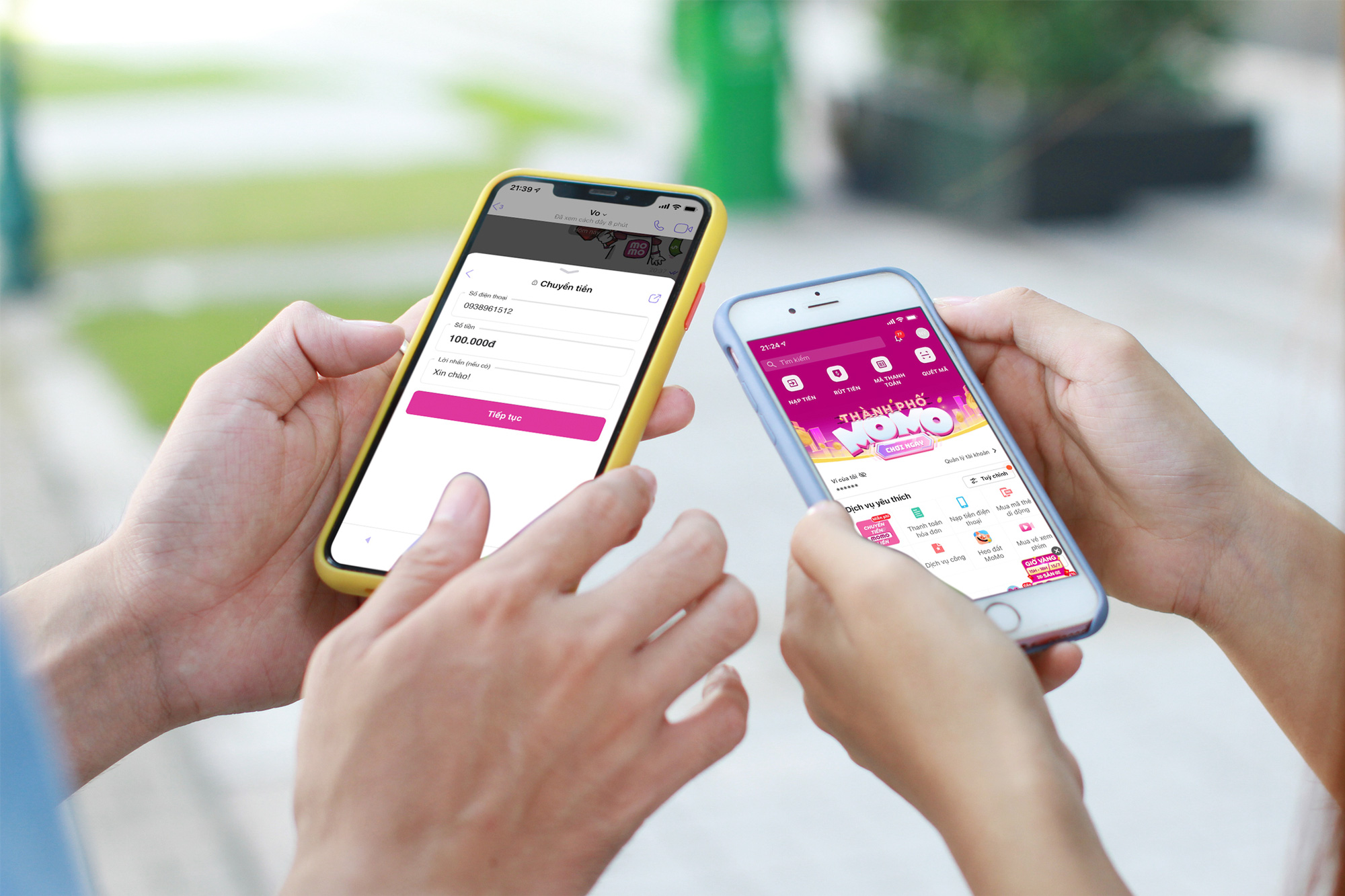 Người dùng có thể chuyển tiền bằng Ví MoMo ngay trên ứng dụng chat Viber