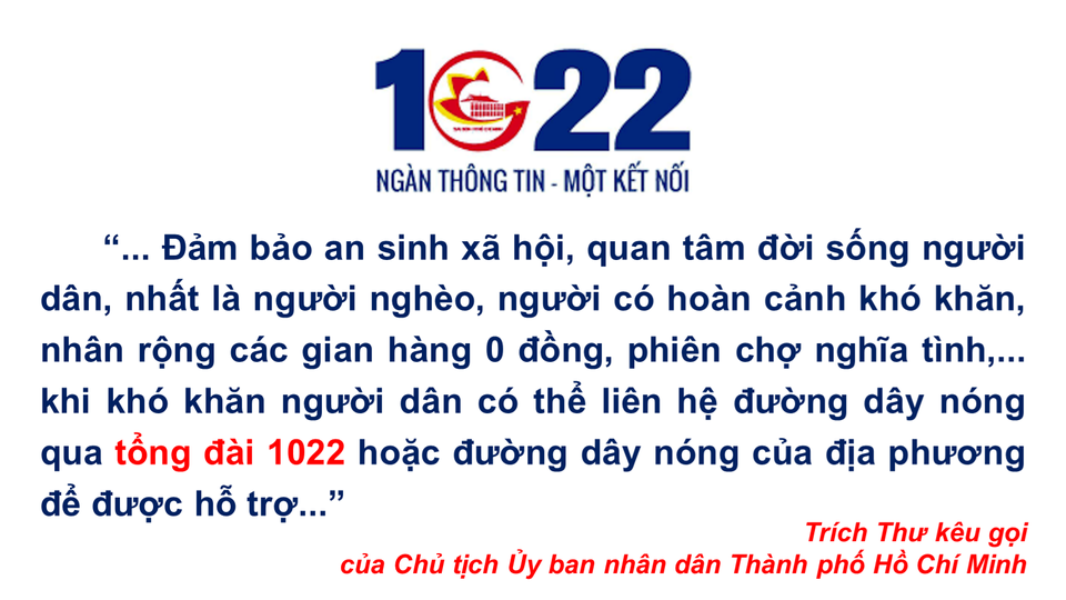 Khi khó khăn, người dân TP HCM cần liên hệ đâu để được hỗ trợ?