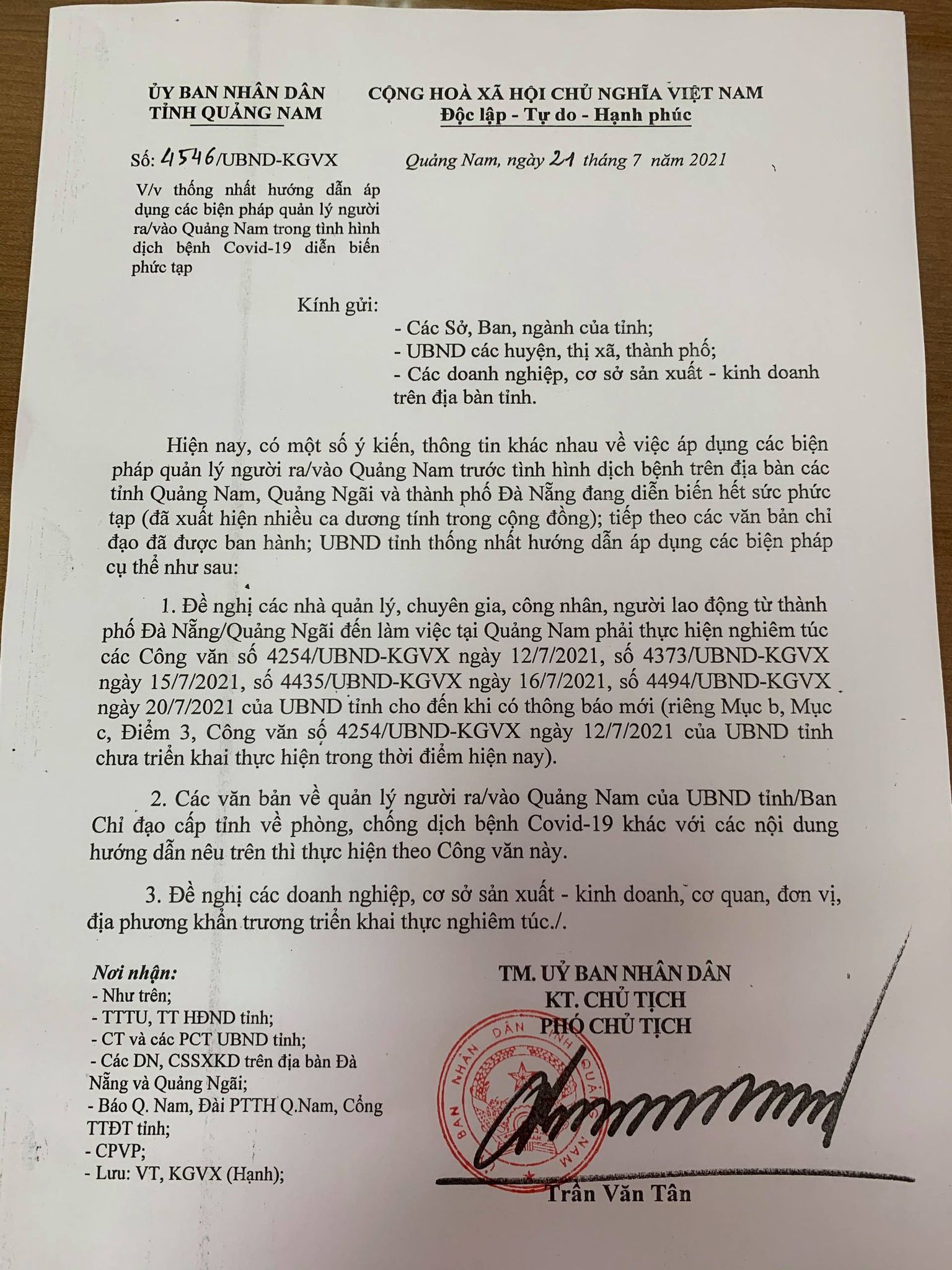 Quảng Nam điều chỉnh nội dung &ldquo;cho ph&eacute;p người đi về Đ&agrave; Nẵng trong ng&agrave;y&rdquo; - Ảnh 2.