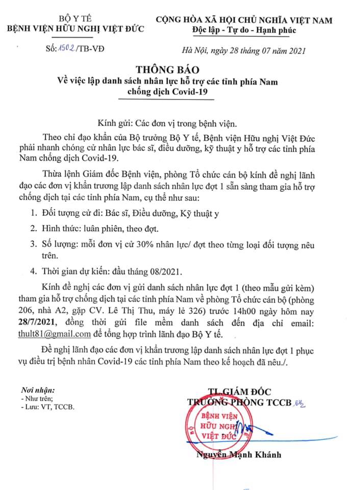 Xúc động tin nhắn của các y, bác sĩ giành nhau vào phía Nam chống dịch Covid-19 - Ảnh 1.