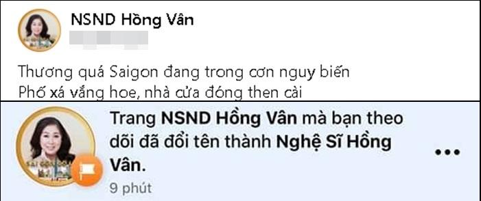 Fanpage gỡ danh hiệu NSND, Hồng Vân bị tước danh hiệu sau hàng loạt điều tiếng?