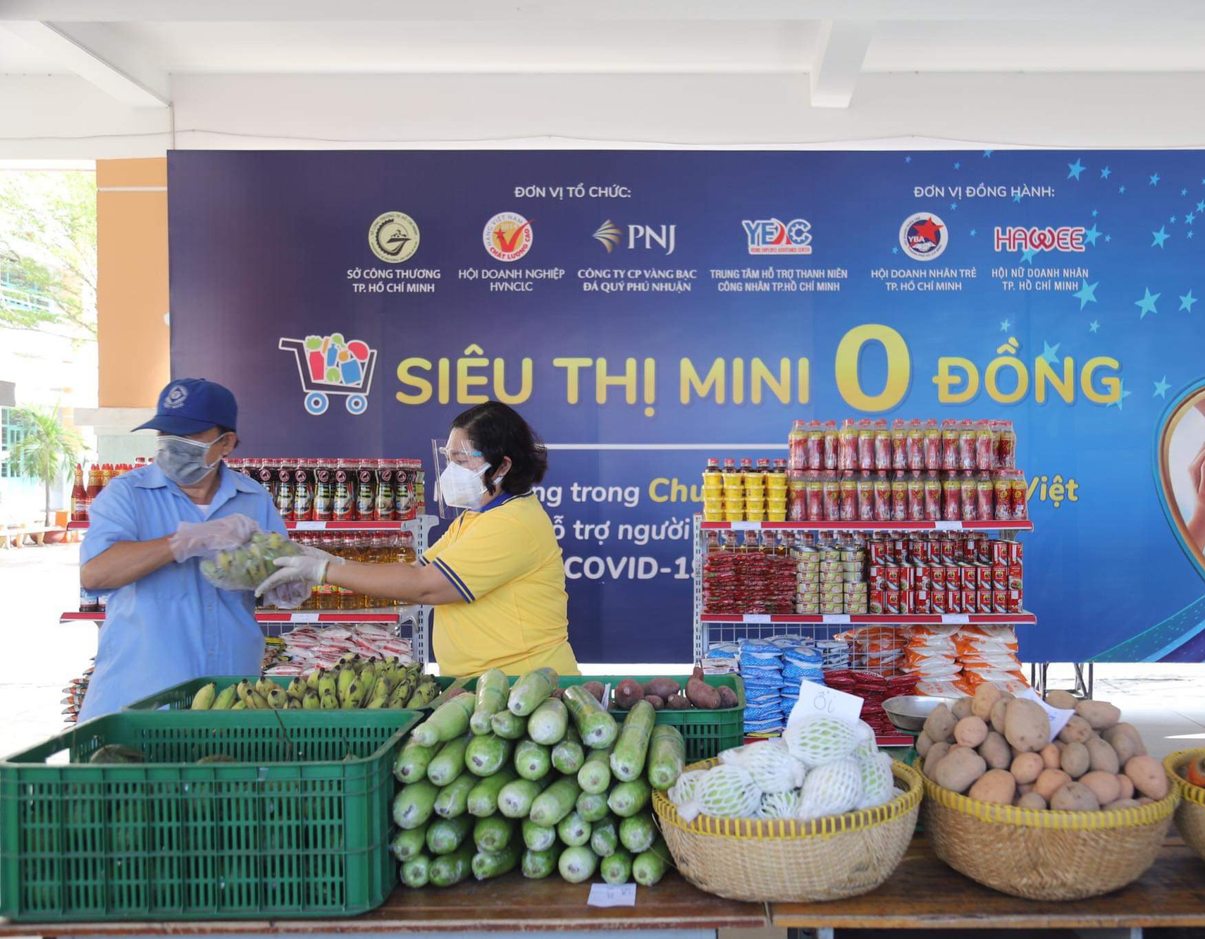 Thêm nhiều Siêu thị mini 0 đồng hỗ trợ người lao động khó khăn do đại dịch Covid-19