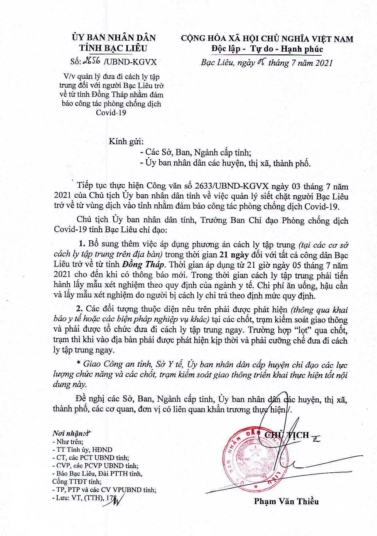 Covid-19: Bạc Liêu bổ sung phương án cách ly, An Giang và Kiên Giang có chỉ đạo mới - Ảnh 2.