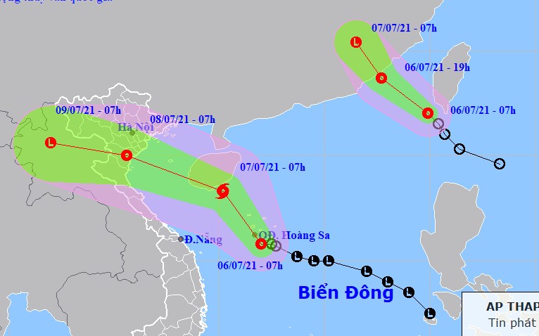 Hai áp thấp nhiệt đới trên Biển Đông, sắp có cơn bão số 3