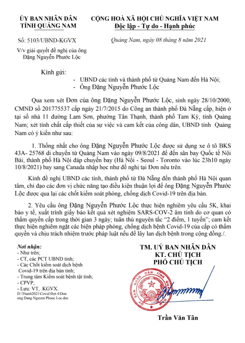 Quảng Nam thông tin về văn bản cho Bí thư Tam Kỳ chở con ra Hà Nội sang Mỹ du học - Ảnh 3.