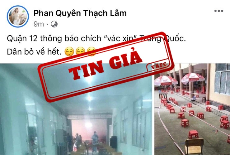 Thông tin "người dân bỏ về, không tiêm vắc-xin Trung Quốc" là tin giả