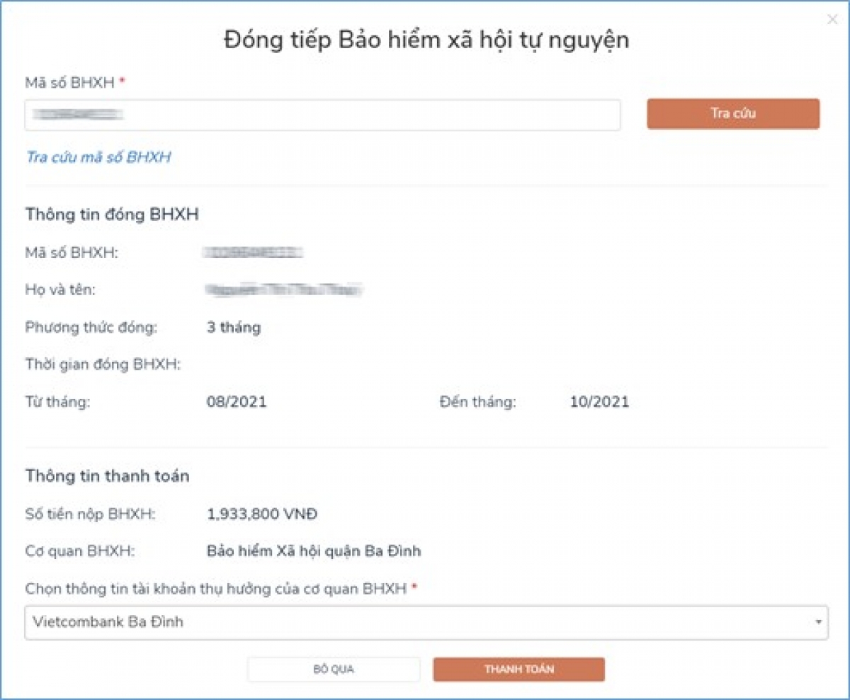 C&aacute;ch đ&oacute;ng BHXH tự nguyện, gia hạn BHYT hộ gia đ&igrave;nh tr&ecirc;n Cổng Dịch vụ c&ocirc;ng Quốc gia - Ảnh 10.