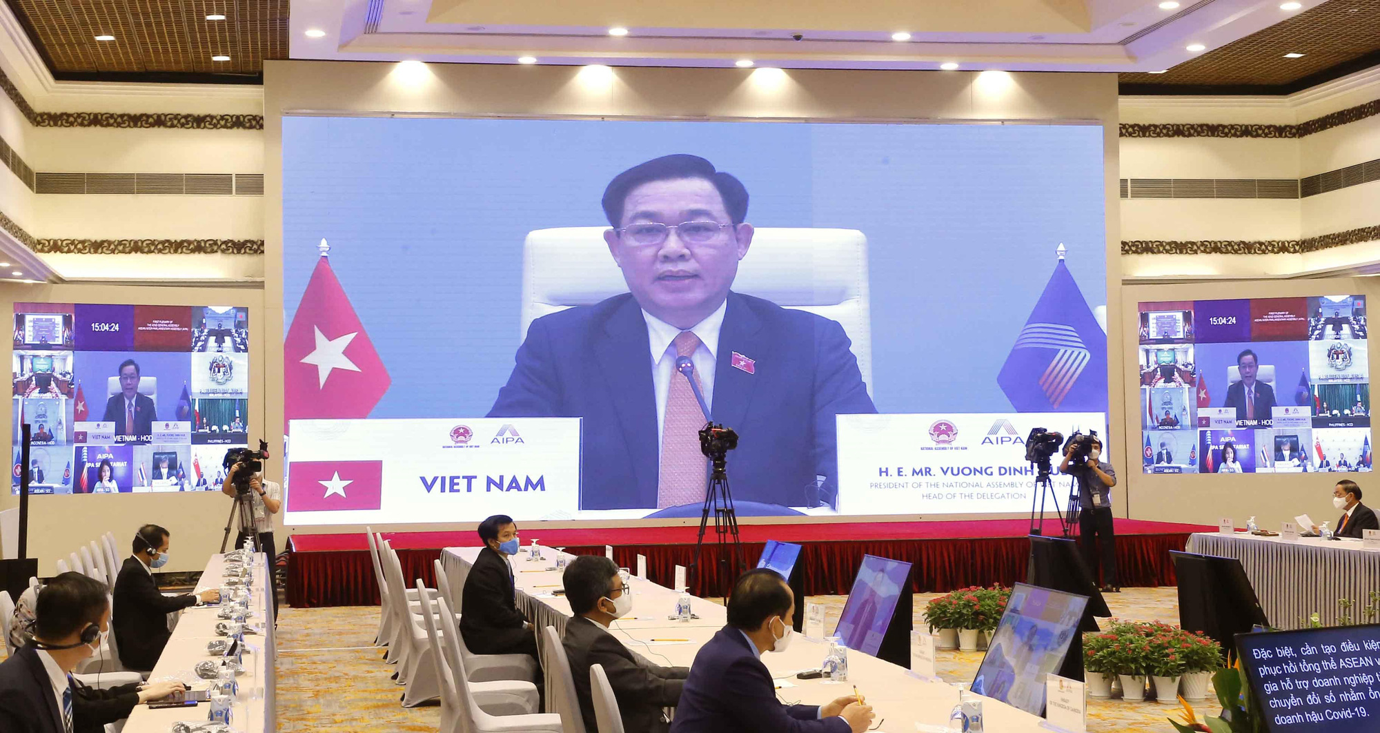 Chủ tịch Quốc hội k&ecirc;u gọi chia sẻ c&ocirc;ng bằng vắc-xin ph&ograve;ng, chống dịch Covid-19 - Ảnh 1.