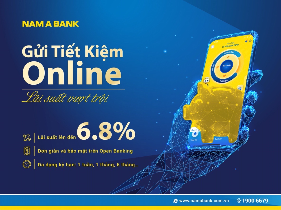 Lãi suất tiết kiệm online Nam A Bank lên đến 6.8%/năm - Ảnh 1.