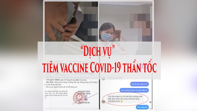 Đình chỉ 1 cán bộ phường liên quan vụ tiêm vắc-xin "thần tốc" nếu chịu chi 1 triệu đồng