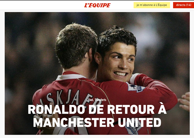 Ronaldo tái hợp Man United: Truyền thông thế giới "việt vị", trang chủ "Quỷ đỏ" sập nguồn