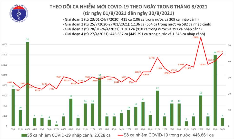 Ng&agrave;y 30-8, th&ecirc;m 9.014 người khỏi bệnh, c&ocirc;ng bố 14.224 ca mắc Covid-19 - Ảnh 1.
