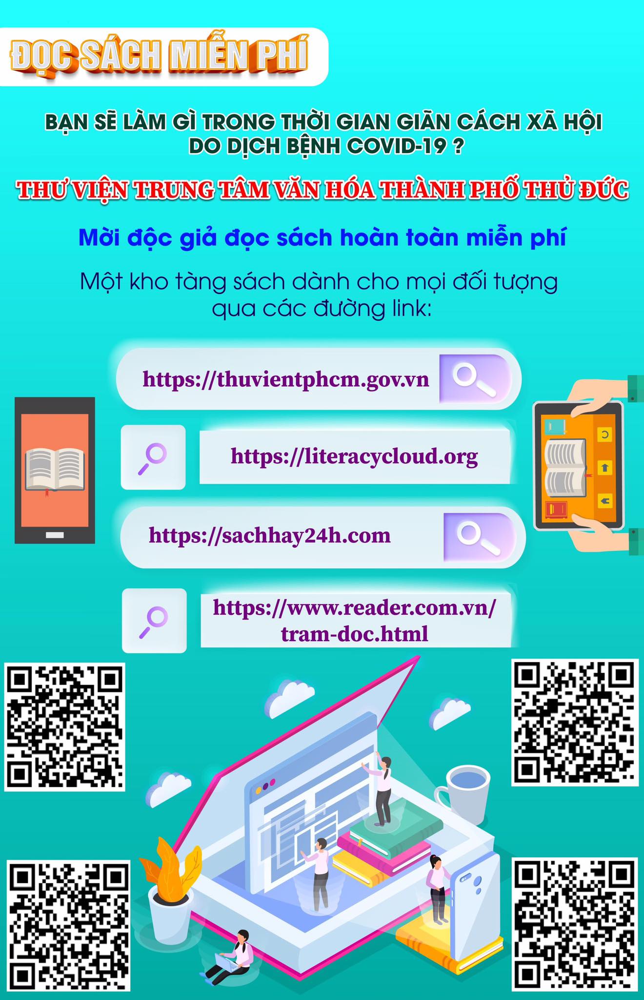 TP Thủ Đức: Đưa sách điện tử đến các khu cách ly - Ảnh 2.