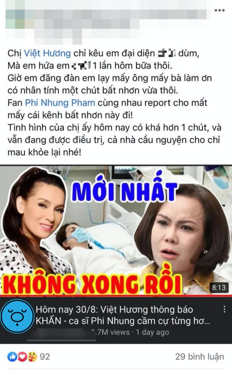 Ph&iacute;a Việt Hương n&oacute;i g&igrave; về th&ocirc;ng tin Phi Nhung cầm cự từng hơi thở? - Ảnh 1.