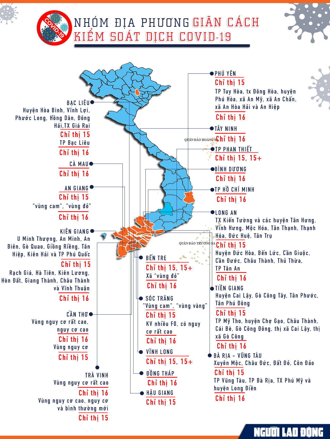 [infographic] C&aacute;c địa phương tiếp tục gi&atilde;n c&aacute;ch đến ng&agrave;y 15-9 - Ảnh 1.
