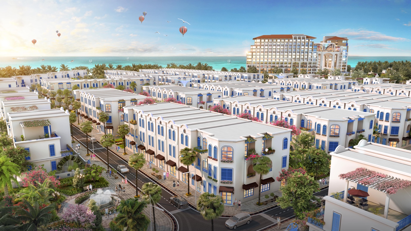 The Blue Village – “tiểu Santorini” độc đáo giữa lòng đại đô thị nghỉ dưỡng FLC Quảng Bình - Ảnh 2.
