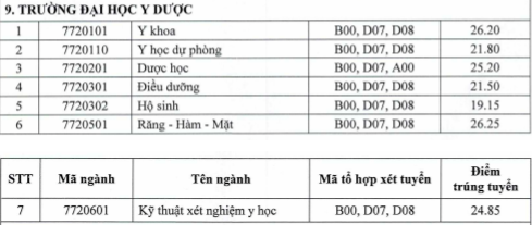 Điểm chuẩn Học viện Y Dược học cổ truyền, Trường ĐH Y Dược Thái Bình, Trường ĐH Y dược Cần Thơ, Trường ĐH Y dược Thái Nguyên - Ảnh 2.