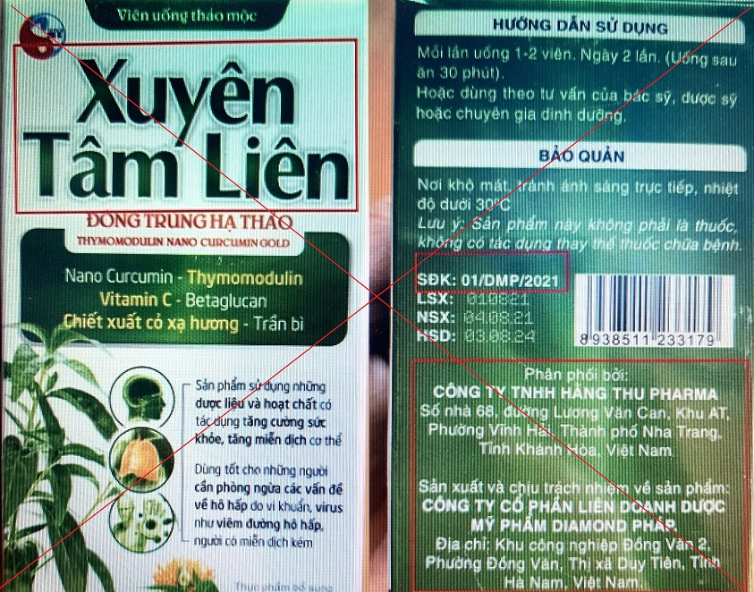 Đề nghị công an xác minh sản phẩm Xuyên Tâm Liên giả, quảng cáo chữa Covid-19