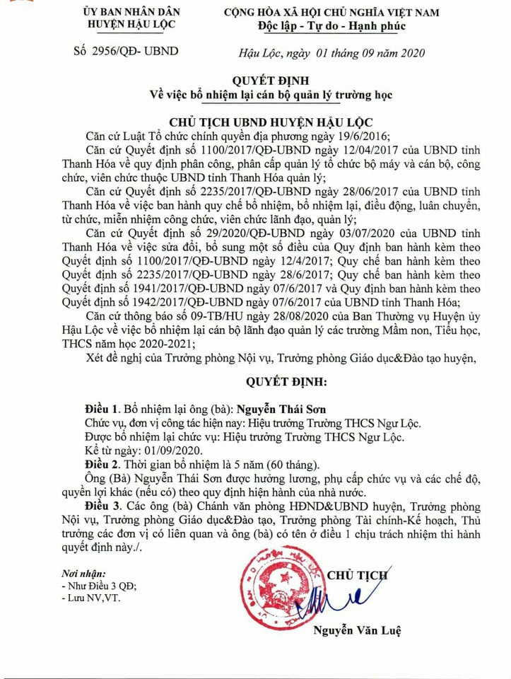 Chủ tịch huyện ở Thanh Hóa bổ nhiệm cán bộ đúng ngày có thông báo nghỉ công tác - Ảnh 2.