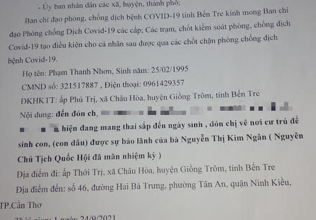 Dùng giấy đi đường giả ghi "đón con dâu nguyên Chủ tịch Quốc hội"