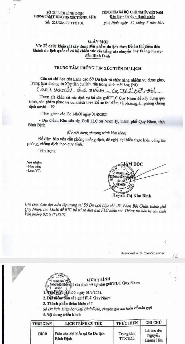 &ldquo;H&agrave;nh tr&igrave;nh&rdquo; x&aacute;c định vi phạm của 2 l&atilde;nh đạo đầu ng&agrave;nh B&igrave;nh Định chơi golf giữa lệnh cấm - Ảnh 2.