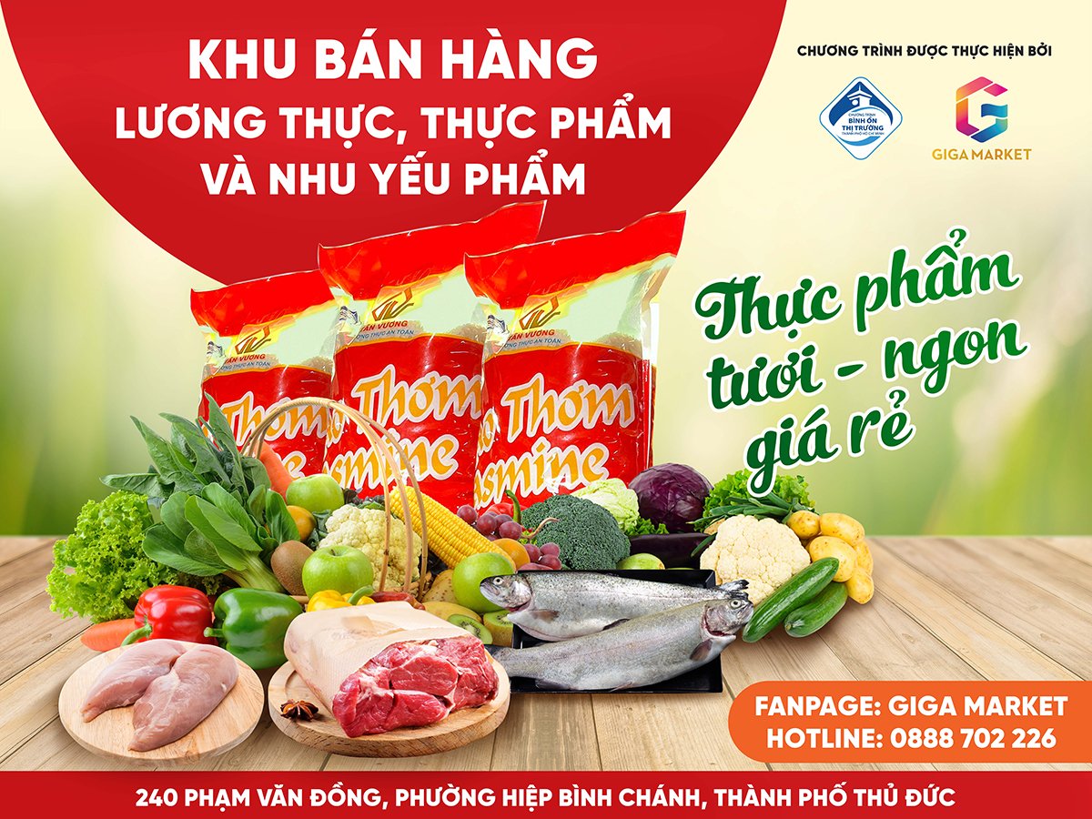Khu bán hàng lương thực thực phẩm và nhu yếu phẩm Giga Market đi vào hoạt động tại TP HCM
