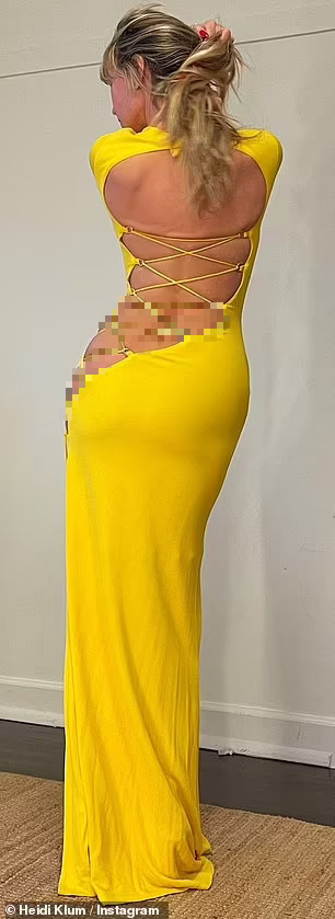 Si&ecirc;u mẫu Heidi Klum g&acirc;y sốt với đầm hở bạo - Ảnh 1.