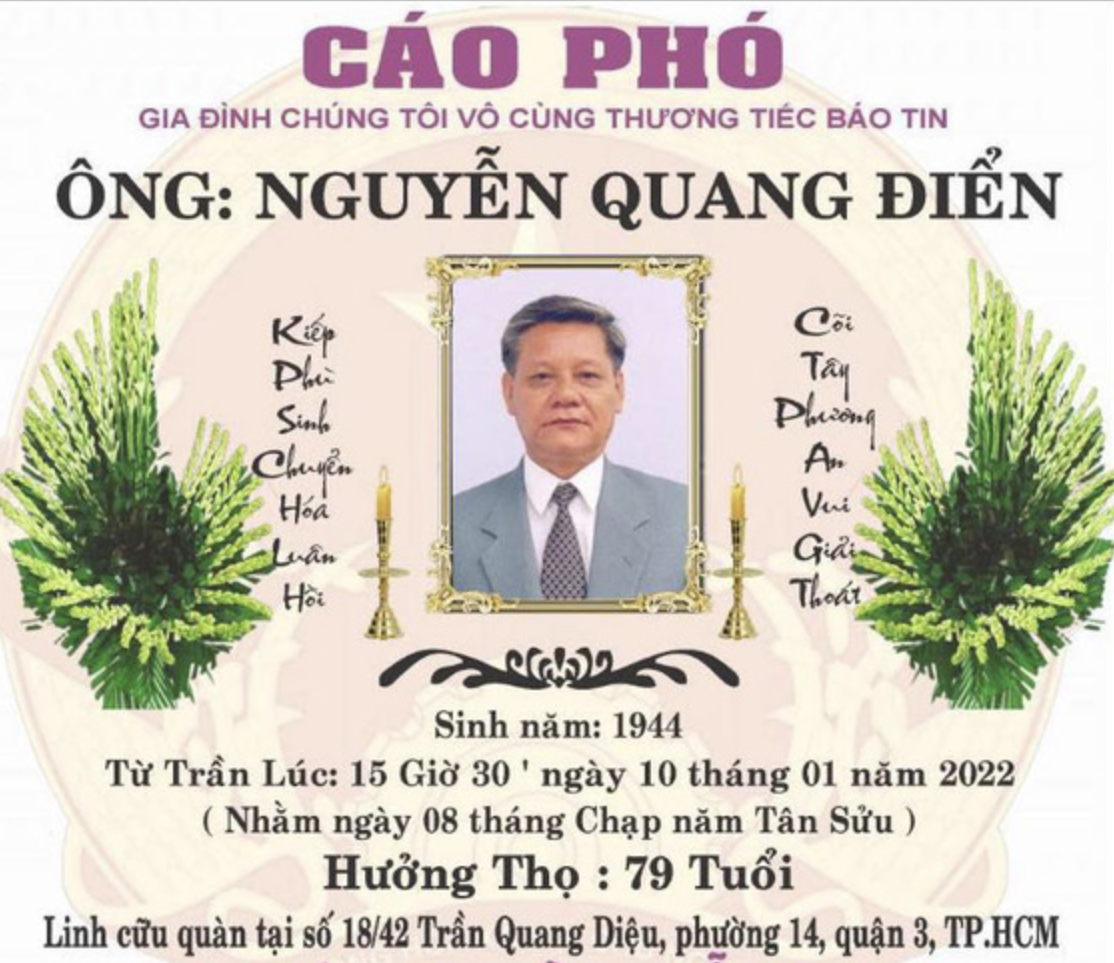 PGS-TS Nguyễn Quang Điển qua đời