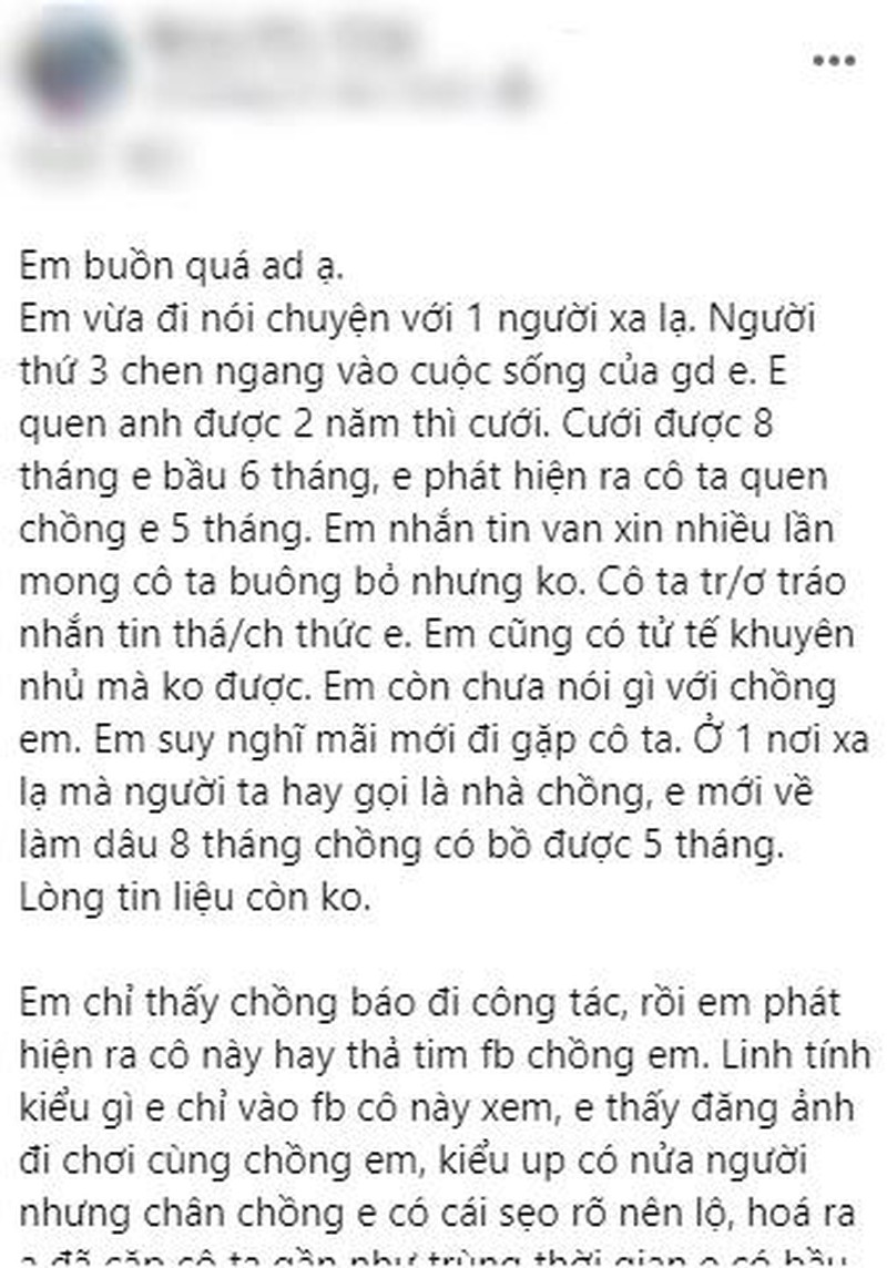 Mới cưới 3 th&aacute;ng chồng ngoại t&igrave;nh, vợ bầu bị tiểu tam chọc giận - Ảnh 1.
