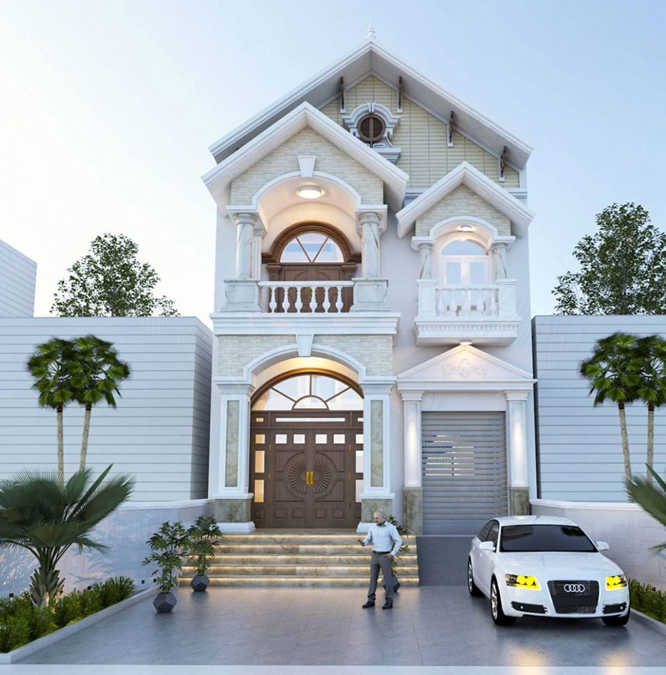 10 mẫu nhà 2 tầng có ban công đẹp xuất sắc - Ảnh 2.