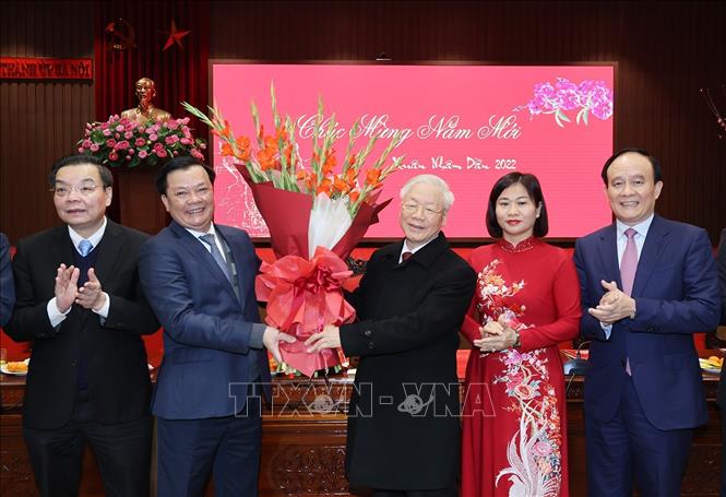 Tổng B&iacute; thư Nguyễn Ph&uacute; Trọng thăm, ch&uacute;c Tết Đảng bộ, ch&iacute;nh quyền v&agrave; nh&acirc;n d&acirc;n Thủ đ&ocirc; H&agrave; Nội - Ảnh 8.