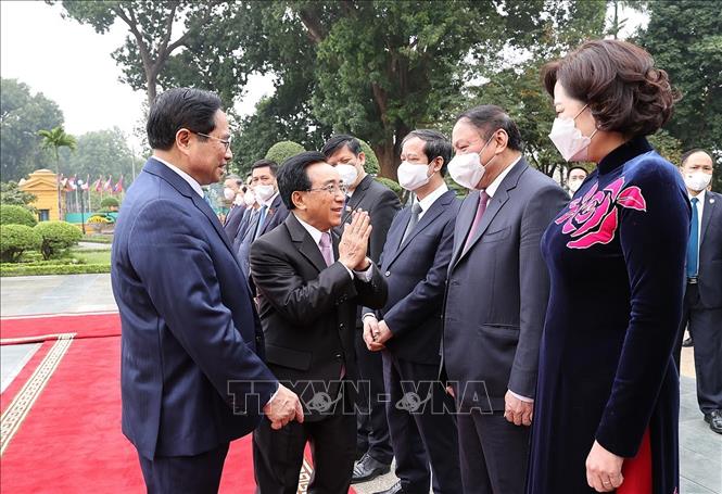Thủ tướng Phạm Minh Ch&iacute;nh đ&oacute;n Thủ tướng L&agrave;o thăm ch&iacute;nh thức Việt Nam - Ảnh 7.