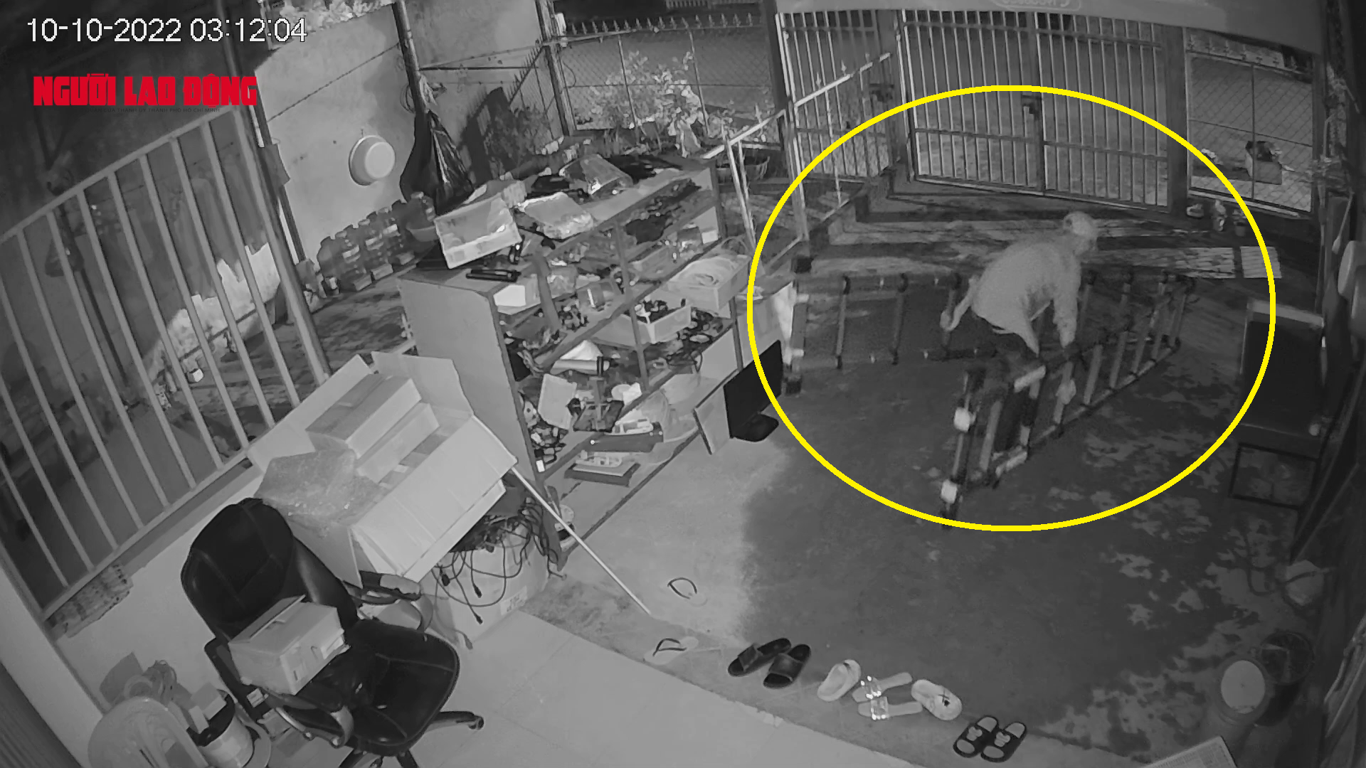 CLIP: Hai tên trộm quyết lấy cho bằng được cây thang