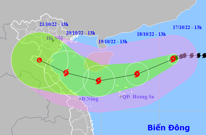 Bão số 6 giật cấp 14 đang di chuyển nhanh hướng vào các tỉnh Trung bộ - Ảnh 1.