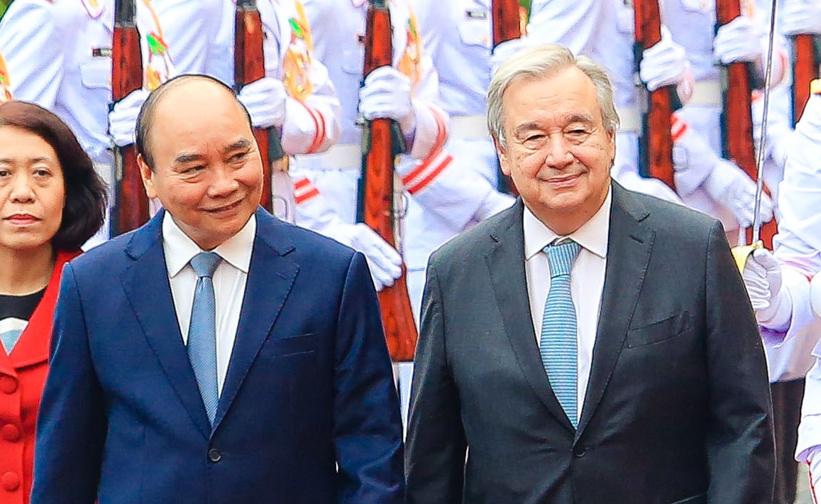 Cận cảnh lễ đ&oacute;n Tổng Thư k&yacute; Li&ecirc;n Hiệp Quốc Ant&oacute;nio Guterres thăm Việt Nam - Ảnh 6.