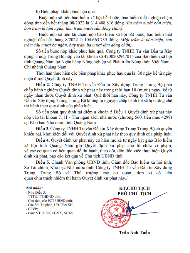 Quảng Nam phạt C&ocirc;ng ty Trung Trung Bộ 84 triệu, buộc nộp khắc phục hơn 419 triệu đồng - Ảnh 2.