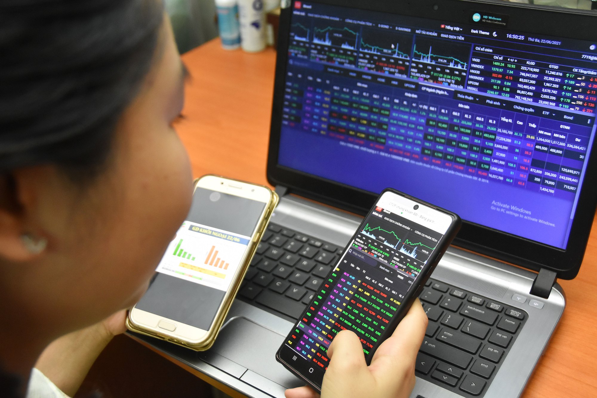 Chứng kho&aacute;n lao dốc, nh&agrave; đầu tư cho&aacute;ng - Ảnh 1.