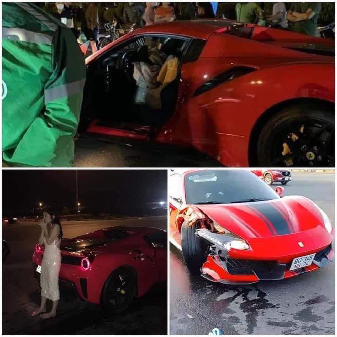 Siêu xe Ferrari 488 va chạm với xe máy, một người tử vong