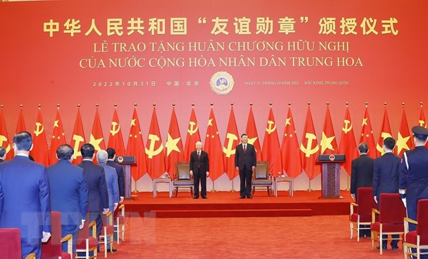Trung Quốc trao Hu&acirc;n chương Hữu nghị tặng Tổng B&iacute; thư Nguyễn Ph&uacute; Trọng - Ảnh 1.