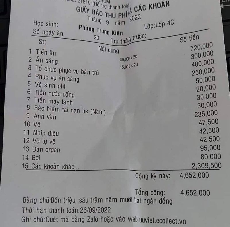 TP HCM: Phụ huynh mệt mỏi vì App thu học phí