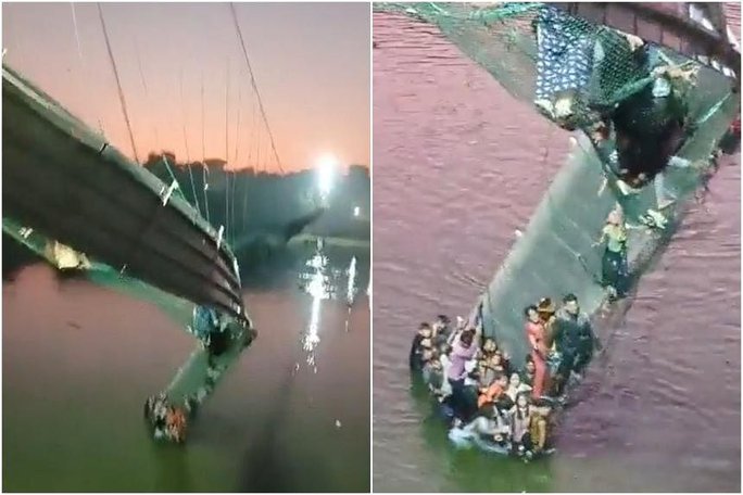 Ấn Độ bắt giữ 9 người, h&eacute; lộ nhiều t&igrave;nh tiết &ldquo;kh&oacute; tin&rdquo; vụ sập cầu treo - Ảnh 1.