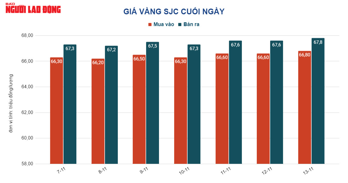 Gi&aacute; v&agrave;ng h&ocirc;m nay 14-11: V&agrave;ng SJC, v&agrave;ng nhẫn đồng loạt giảm - Ảnh 2.