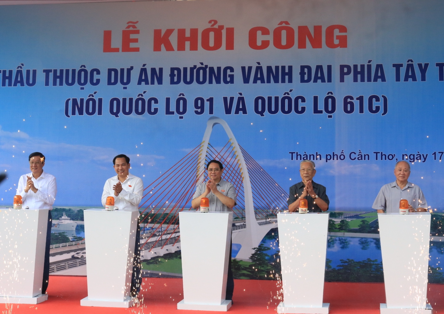 Thủ tướng dự lễ khởi công đường vành đai hơn 3.800 tỉ đồng ở phía Tây Cần Thơ