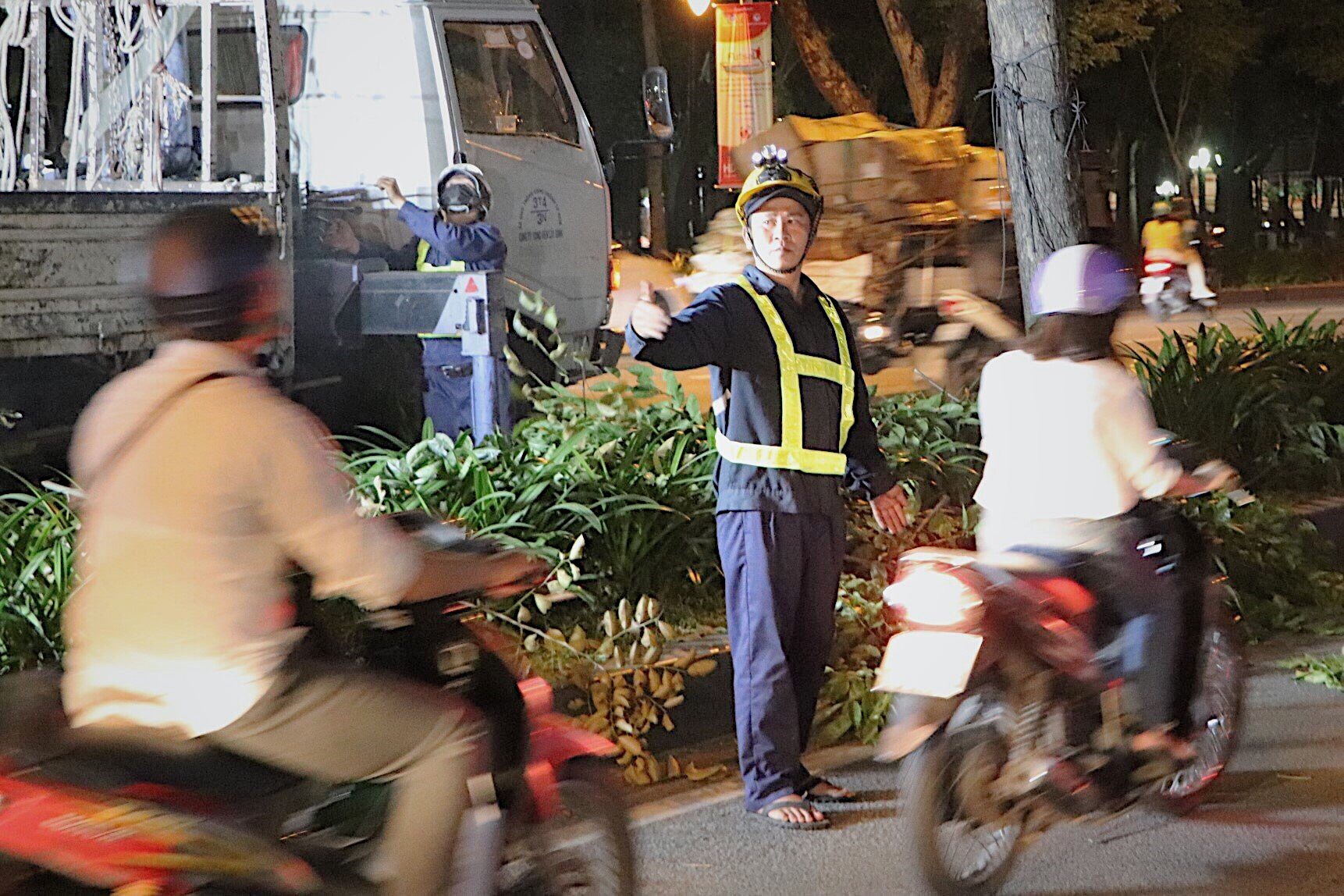 H&igrave;nh ảnh xuy&ecirc;n đ&ecirc;m cắt nh&aacute;nh c&acirc;y ở TP HCM - Ảnh 2.