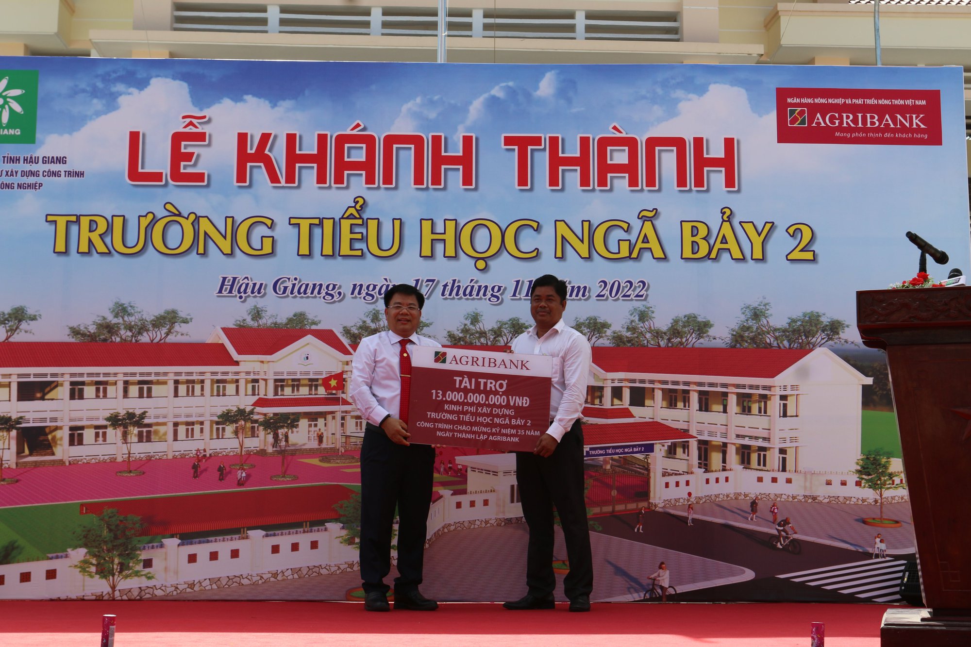 Khánh thành Trường Tiểu học Ngã Bảy 2 do Agribank tài trợ